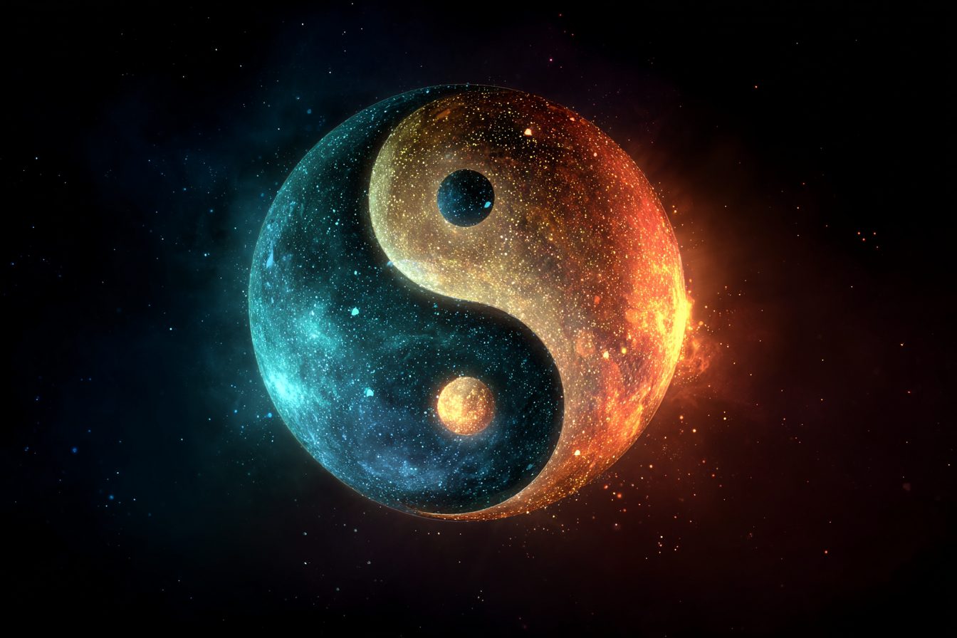 cosmic otherworldly yin yang