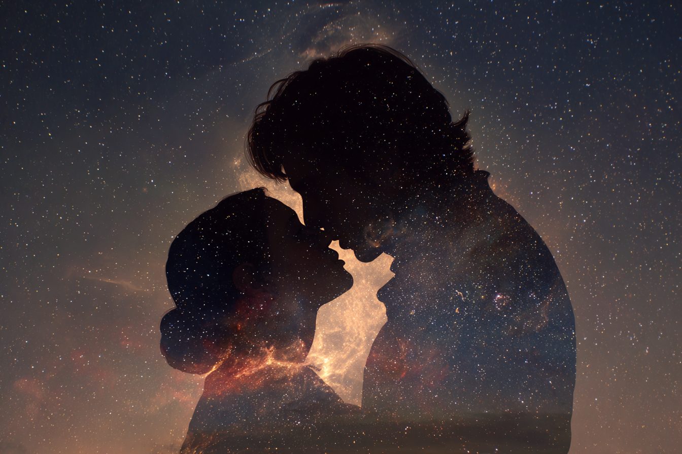 han solo kissing leia silhouette